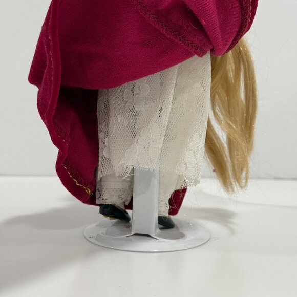 Danbury Mint Rapunzel Porcelain Doll Storybook Red Dress Stand Box 8.5" - Picture 8 of 10